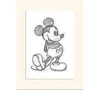 Affiche - Pyramid - Mickey Mouse (Sketched - Single) - Avec Passe-Partout - 30x40cm G