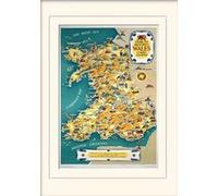 Affiche - Pyramid - Wales Vintage Map - National Railway Museum - Avec Passe-Partout - 30x40cm G