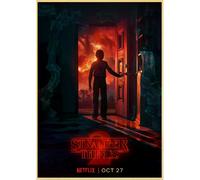 Affiche rétro Stranger Things saison 2, papier kraft, décoration murale vintage pour bar, café, maison~01842