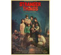 Affiche rétro Stranger Things saison 2, papier kraft, décoration murale vintage pour bar, café, maison~01849