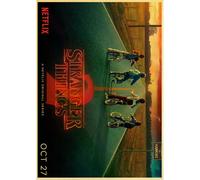 Affiche rétro Stranger Things saison 2, papier kraft, décoration murale vintage pour bar, café, maison~01837