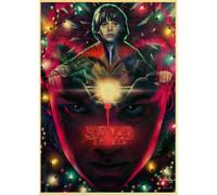 Affiche rétro Stranger Things saison 2, papier kraft, décoration murale vintage pour bar, café, maison~01838