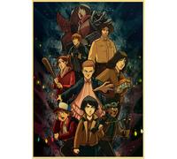 Affiche rétro Stranger Things saison 2, papier kraft, décoration murale vintage pour bar, café, maison~01852
