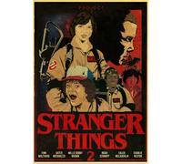 Affiche rétro Stranger Things saison 2, papier kraft, décoration murale vintage pour bar, café, maison~01835