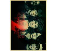 Affiche rétro Stranger Things saison 2, papier kraft, décoration murale vintage pour bar, café, maison~01848