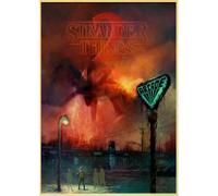 Affiche rétro Stranger Things saison 2, papier kraft, décoration murale vintage pour bar, café, maison~01855