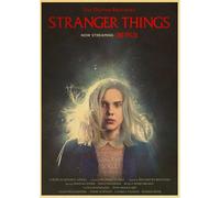 Affiche rétro Stranger Things saison 2, papier kraft, décoration murale vintage pour bar, café, maison~01844