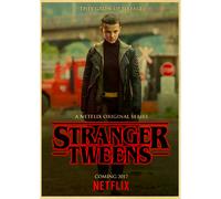 Affiche rétro Stranger Things saison 2, papier kraft, décoration murale vintage pour bar, café, maison~01850