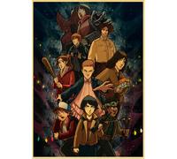 Affiche rétro Stranger Things saison 2, papier kraft, décoration murale vintage pour bar, café, maison~01857