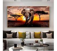 Affiche sur toile représentant un éléphant,art mural moderne, décoration pour chambre à coucher,salon,couloir 60x120cm Sans cadre