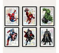 Affiches de bandes dessinées modernes Marvel Avengers, Spiderman, Captain America, peinture sur toile, impressions, art mural, décoration de chambre d'enfant 10