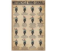 Affiches de connaissances sur la moto, panneaux métalliques, décoration murale, symboles de signaux manuels de moto, plaque rétro, panneau en étain vintage, décoration de chambre, café, club, garage,