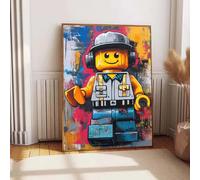 Affiches de dessin animé abstrait amusantes diverses Occupations l-legos, imprimés sur toile, tableau d'art mural pour la maison, décoration de chambre d'enfant BLANC