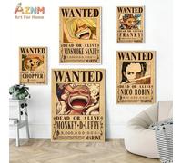 Affiches murales en toile One Piece Wanted Posters AZNM, impression anime Luffy Sanji Chopper Robin Franky pour la décoration de la chambre des fans 8