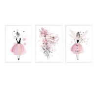Affiches toile - PZCC - Lot 3 30x40 cm - Rose - Sans cadre - Chambre enfant