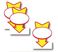 Affichesstore 30512 - Kit 3 Panneaux Polypro Rigide Flèches de Signalisation - L20 H29 cm - Epaisseur 3,5mm - Recto Verso - Vernis Brillant - Utilisable en Extérieur - Inscriptible