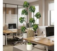 AffinityFurn Arbre Schefflera Artificiel 180cm en Matériau PE Réaliste, Grande Plante Artificielle sans Entretien, Arbre Artificiel pour Entrée, Vestibule, Salon et Bureau