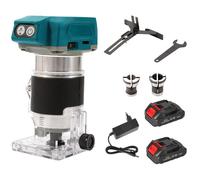 Affleureuse à Bois Défonceuse sans Fil avec 2 Batterie Makita, 3 Mandrins 1/4"", 6 mm et 8 mm, 5 vitesses, Routeur à Bois Brushless