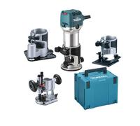 Affleureuse défonceuse 710 W Ø 8 mm en MAKPAC avec 4 bases - MAKITA RT0702CX3J