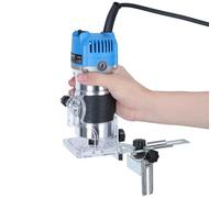 Affleureuse Défonceuse Bois Électrique 850W, 19000 tr/min, Outil Précision Réglable 6,35mm, Base Transparente, Fraisage Rainurage Coupe Bois Bricolage Menuiserie Professionnelle (Bleu)