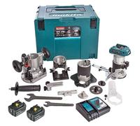 Affleureuse 18 V LXT - MAKITA - avec 2 batteries 18V 5.0Ah - chargeur - accessoires - MakPak - DRT50RTJX3