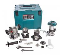 Affleureuse sans fil 18V LXT - MAKITA - sans batterie, ni chargeur - avec accessoires - MakPac - DRT50ZJX3