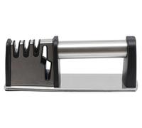 Affûteur 4 en 1 - Affûteur pour couteaux de cuisine - 4 niveaux d'affûtage - Céramique - Diamant - Acier carbure de tungstène - Affûteur pour ciseaux - Noir