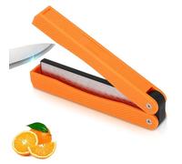 affuteur couteau,Aiguiseur de couteaux portable diamant, L'Outil D'Affûtage Pliante,Affûteur Diamant, aiguisage de couteaux pliants aiguisage de couteaux double face pour l'extérieur,le jardin(Orange)
