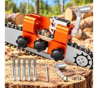 Affûteur de Chaîne à Manivelle, pour Greenworks GD40CS18 | Outil manuel compact avec 5 têtes abrasives, réglage guidé et maintien ferme pour faciliter l’entretien régulier de la chaîne
