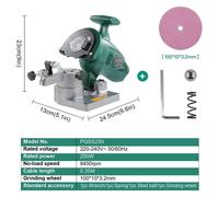 Affûteur de chaîne électrique - PGSS250. Meuleuse - Moteur de 250 W - 220-240 V - 8400 tr/min - Meule de 100x10x3,2 mm - Plaque de base en aluminium - Pour chaînes de scie .325/.404