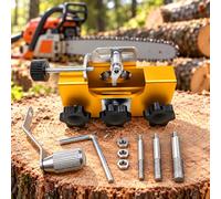 Affûteur de chaîne manuel, pour Makita DUC353 | Affûteur manuel avec 3 têtes abrasives, manivelle et structure réglable pour un entretien précis de la chaîne.
