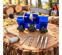 Affûteur de chaîne manuel, pour Makita DUC353 | Affûteur manuel avec 3 têtes abrasives, manivelle et structure réglable pour un entretien précis de la chaîne.