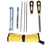 Affûteur de chaîne tronçonneuse portable - Kit limes rondes 3/16, 5/32, 7/32 po + lime plate, poignée ergonomique - Affûtage rapide et efficace pour entretien optimal d