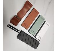 Affûteur de couteaux professionnel - Set de pierres à aiguiser - Oxyde d'aluminium - Granulations 400/1000/1500 - Pour couteaux, ciseaux, coupe-ongles et rasoirs