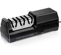 Affûteur électrique de couteaux - Affûteur de cuisine - Pour aiguiser les couteaux - Système diamanté en 3 étapes - Dimensions : 10x10x10 mm - Noir