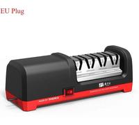 Affûteur électrique de couteaux - Modèle TG2102 - Affûteur avec 4 fentes - Pour couteaux en métal et en céramique - Angle d'affûtage de 20° - Granulométrie 360/600/1000 - Bac de récupération - Prise e
