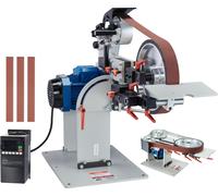 Affûteuse de bande VEVOR, polisseuse de bande 72 x 2 pouces à vitesse variable et VFD, 1500 W affûteuse de couteaux avec 3 formes d'affûtage et 3 bandes abrasives compatibles avec les bandes 72"- 82 x