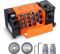 Affûteuse de forets 120 W Affûteuse de forets 4500 tr/min Station d'affûtage 45# acier Affûteuse de forets 95-135° Angle de pointe réglable 18 pinces de serrage Convient pour les forets de diamètre φ3