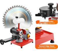 Affûteuse de lames de scie, puissance 370 W, tension 220 V, diamètre de la meule 4,92 pouces, vitesse de rotation 2850 tr/min, angle réglable 80° à gauche et 30° à droite