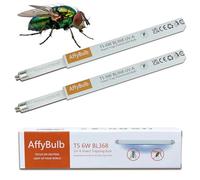 AffyBulb FSL OEM T5 F6W BL 368nm Tube de Remplacement UV pour Destructeur de Mouches 12W, 9 Pouces(2 pièces)