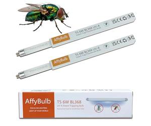 AffyBulb FSL OEM T5 F6W BL 368nm Tube de Remplacement UV pour Destructeur de Mouches 12W, 9 Pouces(2 pièces)