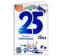 Afie 69-2127 Carte Anniversaire 25 ans Jeune Homme Femme Fête Cadeaux