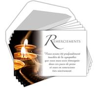 Afie C5252 Pochette de 5 Cartes Remerciements Condoléances Nos pensées affectueuses vous Soutiennent dans l'épreuve Feuilles Décès Deuil Fabriqué en France