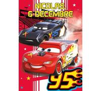 AFIE CSN1411 LOT 25 CARTES POSTALES DISNEY CARS Flash McQueen XRS 95 SAINT NICOLAS 6 décembre - Licence Officielle - Format 10,5x15cm - à collectionner et échanger à l'école Pour Garçons et A.P.E.L.