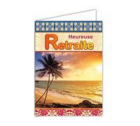 AFIE Maxi Carte Géante Départ Retraite Grand Format A4 avec Enveloppe - Palmiers Mer Plage Sable Rêves Exotique Tropicale Repos Vacances Voyage Hawaï Hawaii