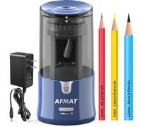 AFMAT Pencil Sharpener, Electric Pencil Sharpener for Colored Pencils, Auto Stop, Fast Sharpen in 3s, Large Hole Pencil Sharpeners Plug in for 6-12mm No.2/Jumbo Pencils-Blue (Model: PS93)