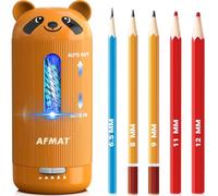 AFMAT Taille-crayon électrique avec récipient et 5 niveaux de netteté, entrée et sortie automatique, taille-crayon rapide haute performance pour crayons épais et fins (6,5 à 12 mm), USB-C