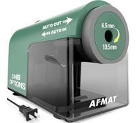 AFMAT Taille-crayon électrique, entièrement automatique pour crayons de 6,5 à 10,5 mm n°2/jumbo/crayons de couleur, entrée et sortie automatiques, 5 modes de netteté, plus de 10 000 aiguisages pour