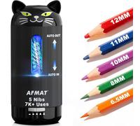 AFMAT Taille-crayon électrique entièrement automatique pour tous les | Rechargeable avec batterie de 2500 mAh, 5 niveaux de netteté, entrée et sortie automatique, 10 000+, grande boîte à copeaux