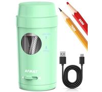 AFMAT Taille-crayon électrique entièrement automatique, rechargeable, avec récipient pour crayons fins de 7 à 8 mm d'épaisseur et fins, arrêt automatique, pour la maison, le bureau, l'école, vert